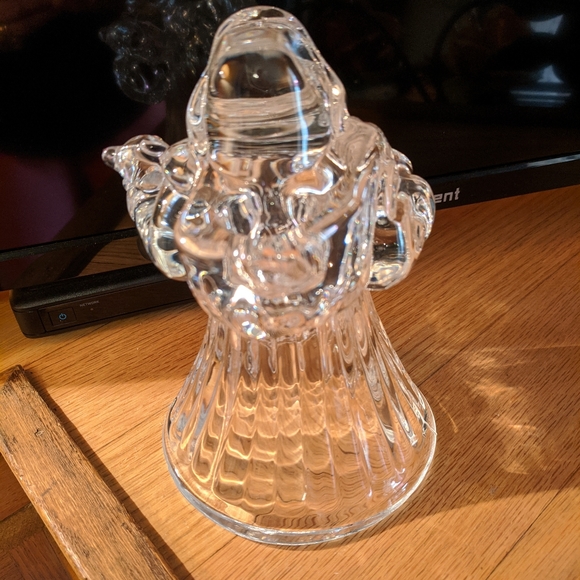 Mikasa vintage clear Crystal Santa Claus candle holder - Picture 6 of 6